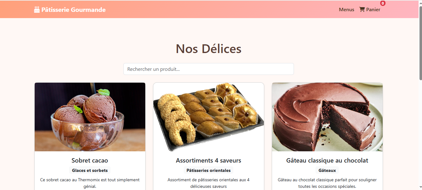 Application Pâtisserie